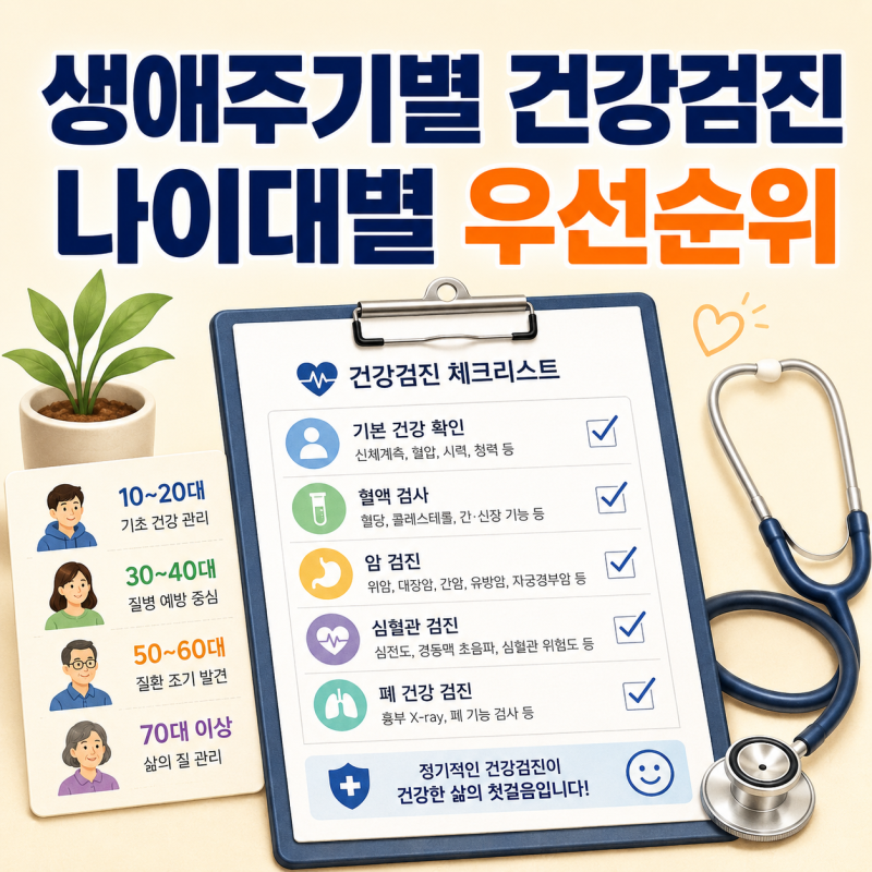 생애주기별 건강검진, 나이대마다 먼저 봐야 할 항목