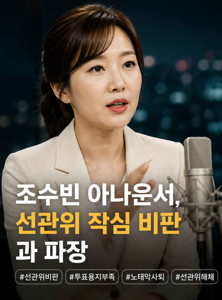<b>조수빈 아나운서</b> 선관위 작심 비판과 파장