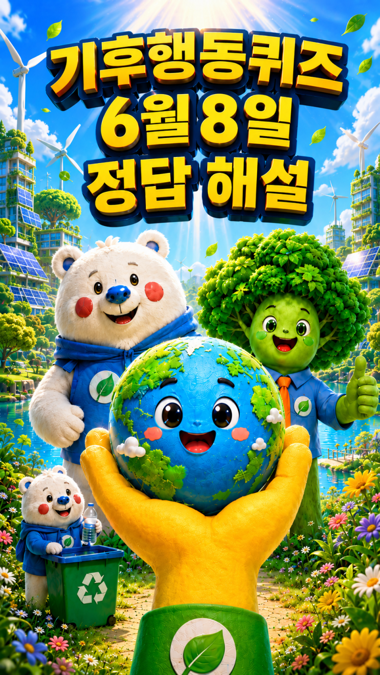  기후행동퀴즈 6월 8일 정답 공개, 오늘 문제 해설·설거지통 사용과 물 절약