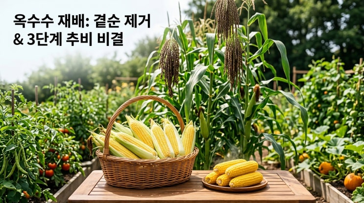  옥수수 키우기 곁순 제거 및 웃거름 재배법