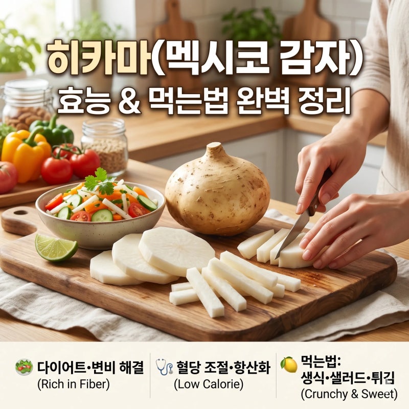 히카마(멕시코 감자) 다이어트 간식 효능 및 먹는법 부작용 재배 방법