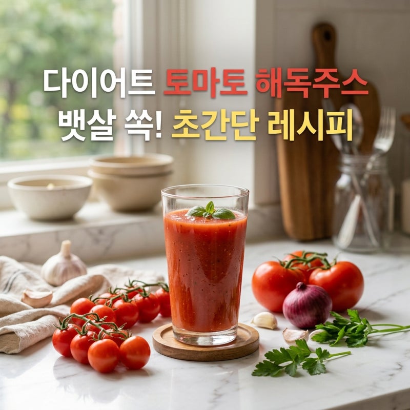다이어트 토마토 해독주스 만들기, 속 편하고 뱃살 쏙! 초간단 레시피 공개