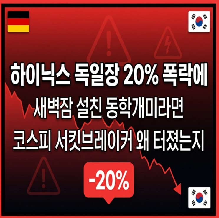  하이닉스 폭락에 새벽잠 설친 동학개미 주목, 코스피 서킷브레이커 왜 터졌는지 정리