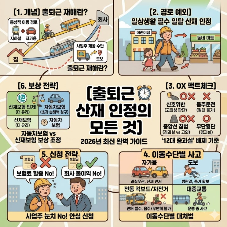  출근길 퇴근길 사고도 산재일까? 출퇴근 재해 인정 기준 완벽 가이드