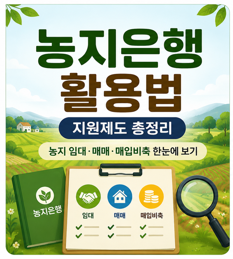 농지은행 활용법 총정리｜농지 매매·임대·매입비축 지원제도 알아보기