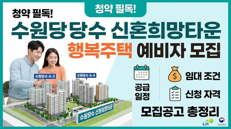 수원당수 신혼희망타운 행복주택 예비입주자 모집 공고 총정리