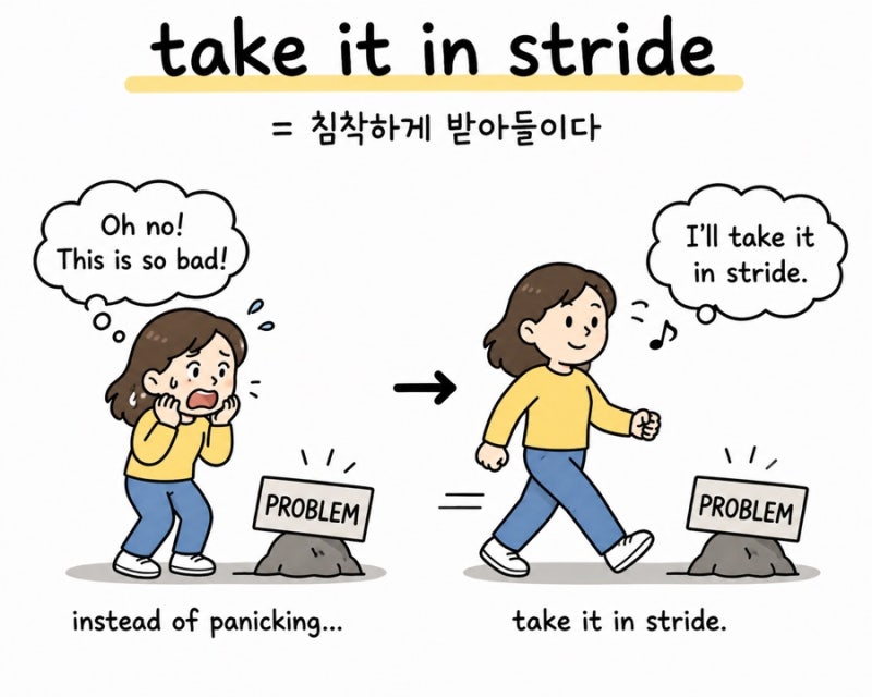 take it in stride 의미, 유래, 예문