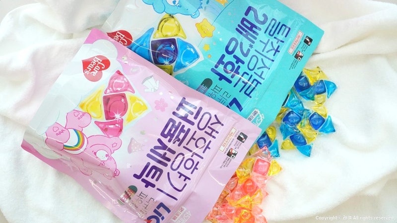 온가족 세탁세제 추천, 리큐 퍼퓸파워캡슐 2종 with 케어베어