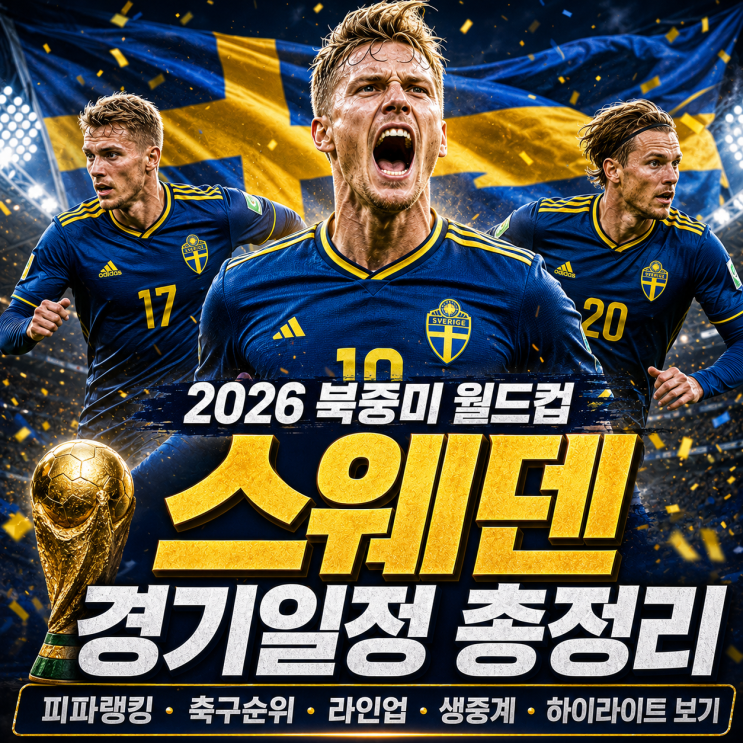 2026 북중미 월드컵 <b>스웨덴</b> 경기일정 총정리｜<b>피파랭킹</b>... 