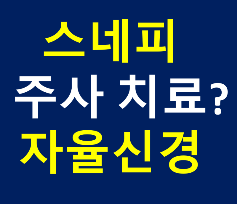 자율신경 스네피 주사 치료 효과? 한의원에서는 이미