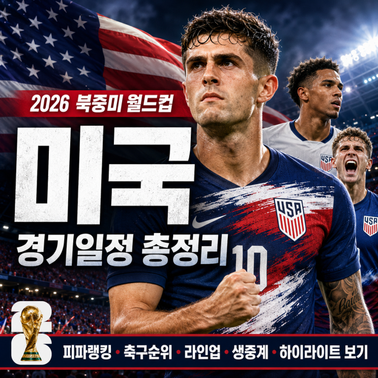 2026 북중미 월드컵 <b>미국</b> 경기일정 총정리｜<b>피파랭킹</b>... 