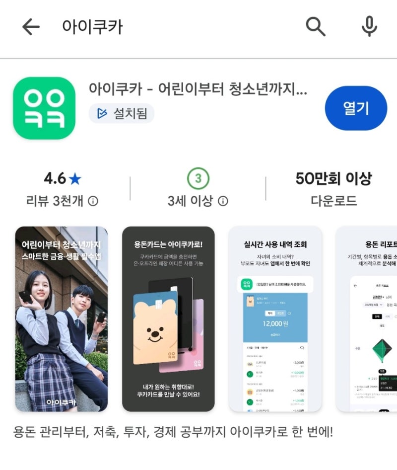 초등학생 용돈카드 만들기 아이쿠카 3년 후기