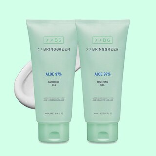  브링그린 알로에 수딩젤 300ml+300ml - 대용량 세트로 가볍게 케어