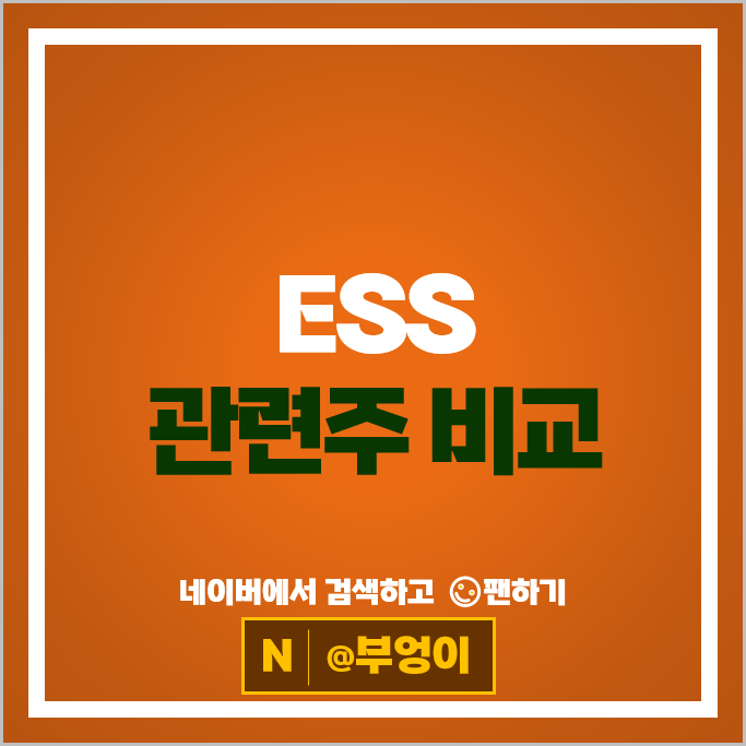  ESS 관련주 비나텍 삼화콘덴서 비츠로셀 디케이티 등