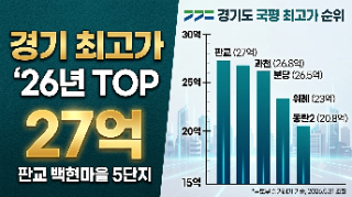  [2026년 상반기] 경기도 신도시 국평(84) 최고가 순위 총정리! 판교·과천·분당