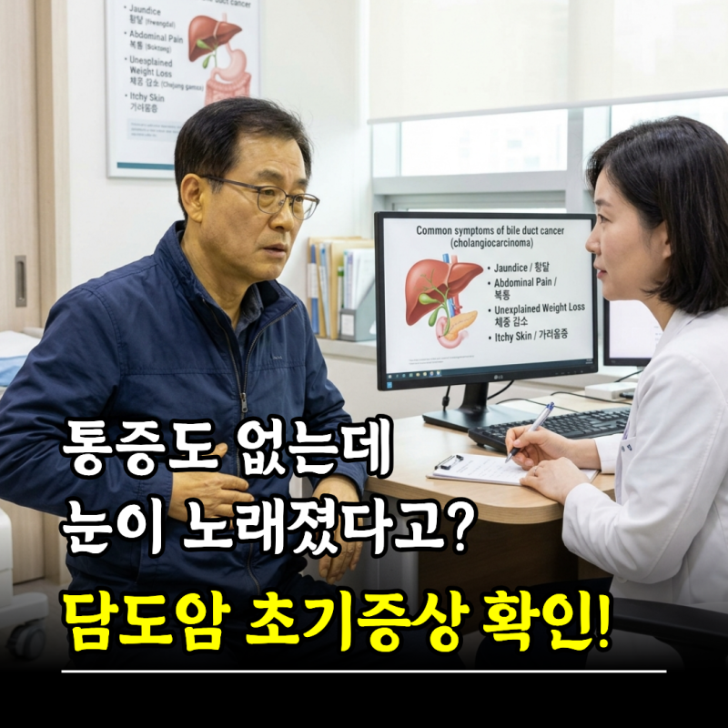 통증도 없는데 눈이 노래졌다고? 담도암 증상 원인