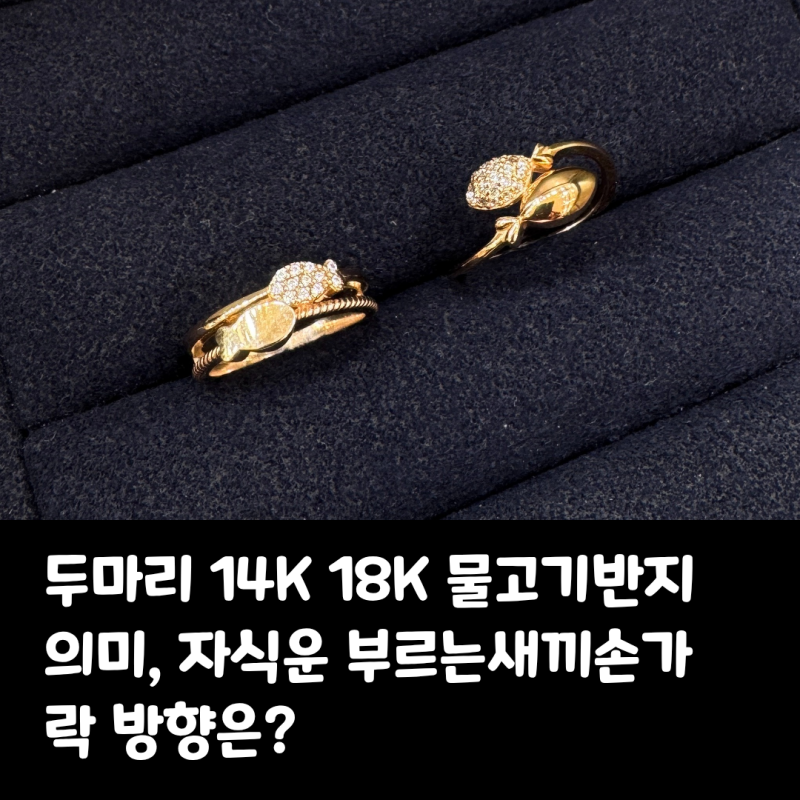 두마리 14K 18K 물고기반지 의미, 자식운 부르는 새끼손가락 방향은?