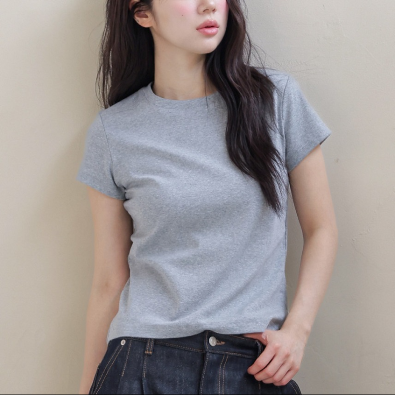여성 탄탄한 면티 반팔 기본 레이어드 기본 티셔츠 착용 후기