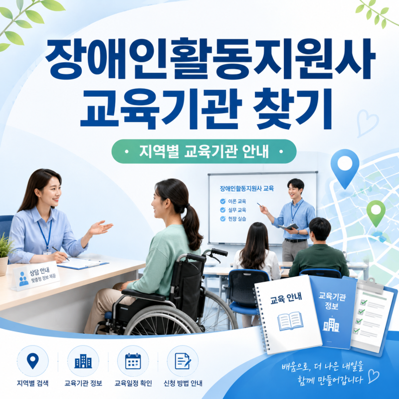 장애인활동지원사 교육기관 찾기와 자격 과정 활용
