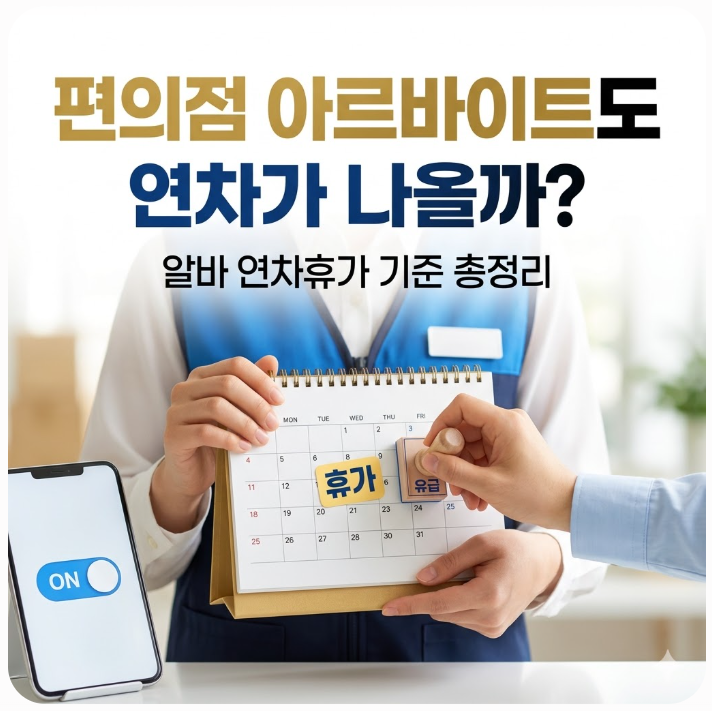  편의점 아르바이트도 연차가 나올까? 알바 연차휴가 기준
