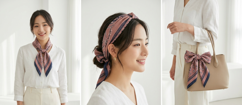 스카프 매는 법 완벽 가이드 — 종류별·상황별·머리 길이별 총정리