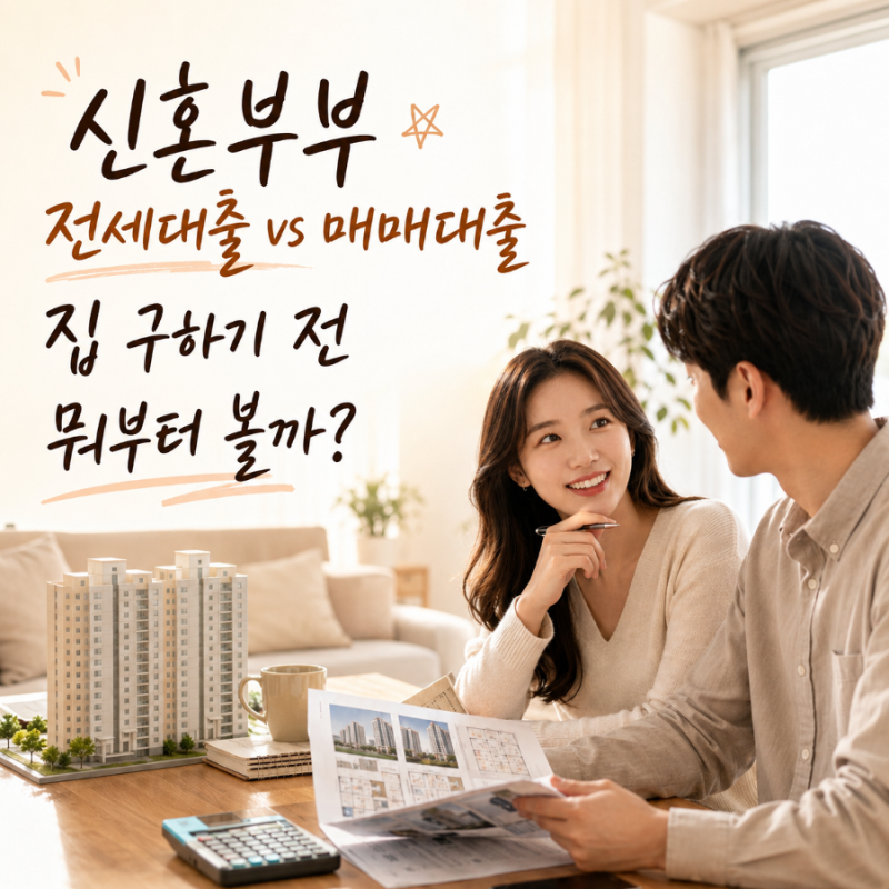 신혼부부 전세대출과 매매대출 차이, 집 구하기 전 필독사항