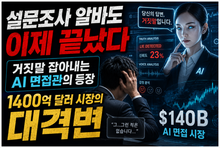  설문조사 알바도 이제 끝났다 거짓말 잡아내는 AI 면접관의 등장과 1400억 달러 시장의 대격변