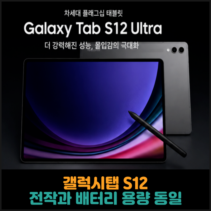  갤럭시탭 S12, 전작과 배터리 용량 동일