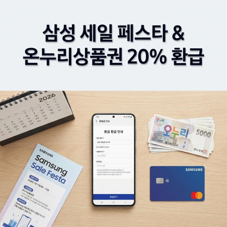  삼성 세일 페스타 2026 온누리상품권 20% 환급 총정리