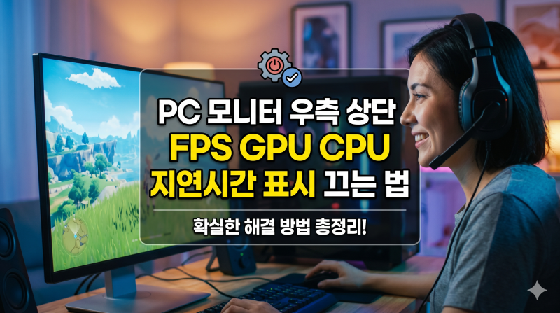 컴퓨터 모니터 우측 상단 FPS CPU GPU 성능 표시 끄는 확실한 방법 총정리