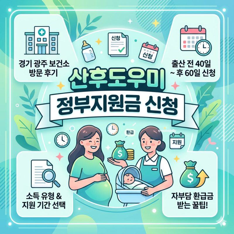 경기 광주 보건소 산후도우미 정부지원금 신청 방법 및 자부담 환급 팁