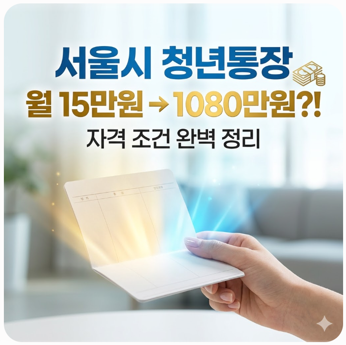  월 15만원으로 1080만원 목돈 만드는 서울시 청년통장 자격 조건은?