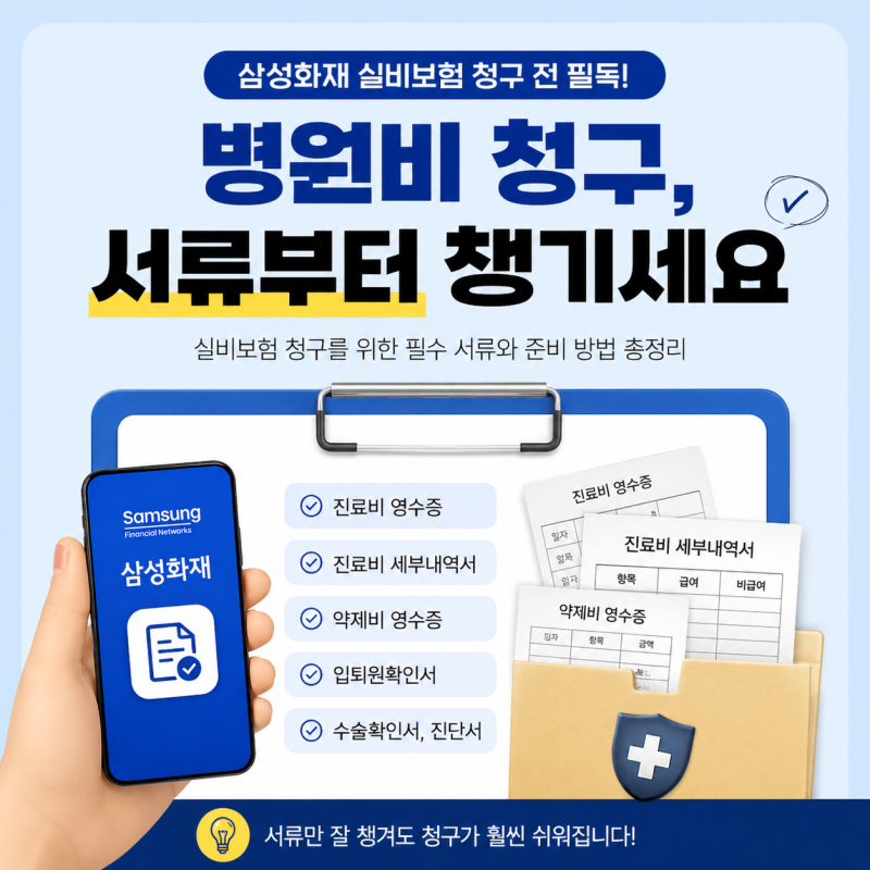 삼성화재 실비보험 청구서류 정리, 병원에서 챙길 서류는?
