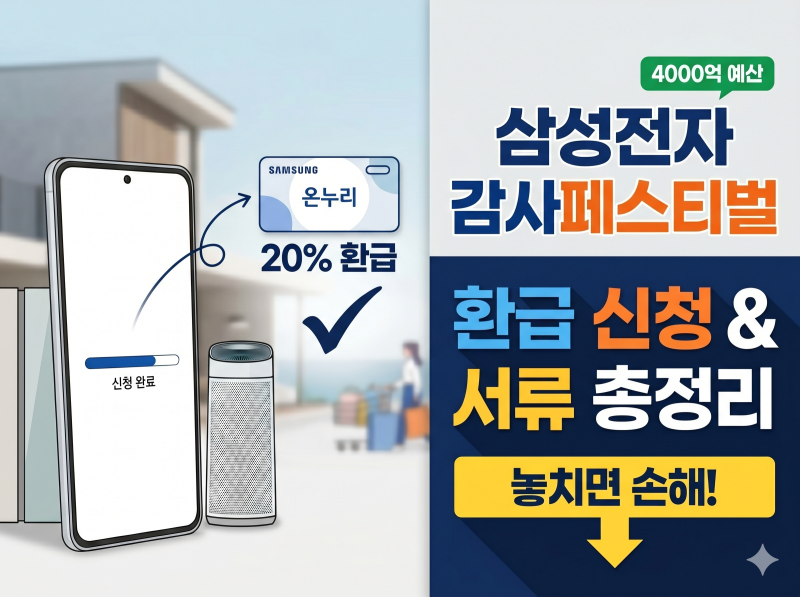 삼성전자 감사 페스티벌 디지털 온누리상품권 혜택·기간·대상·환급 신청 방법·서류·주의....