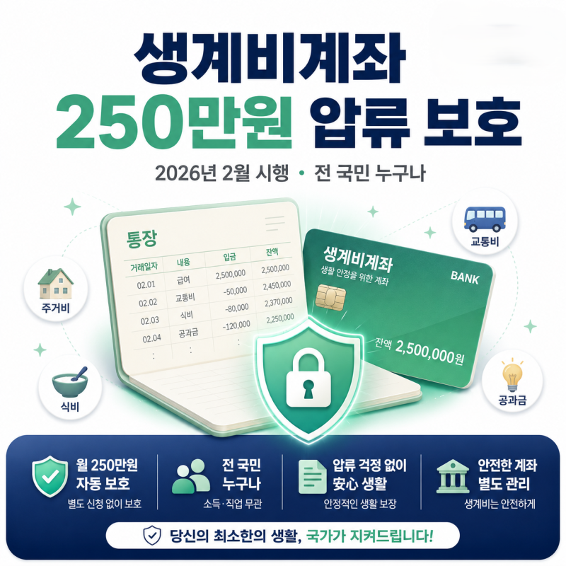 압류방지 통장 250만원 보호, 생계비계좌 개설 방법과 흔한 실수 총정리