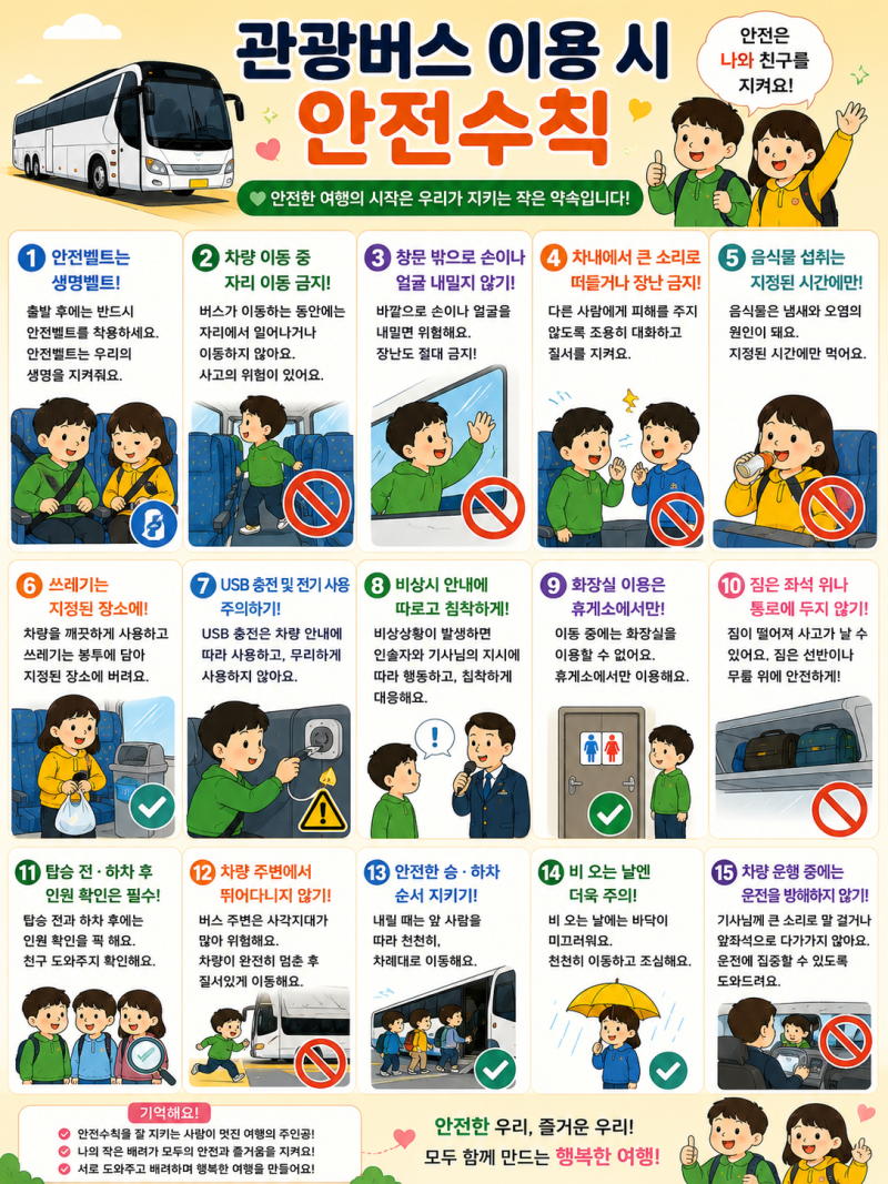 수학여행.현장체험학습 안전관리 체크리스트, 선생님이 꼭 확인해야 할 사항은? ( 학생용 안....