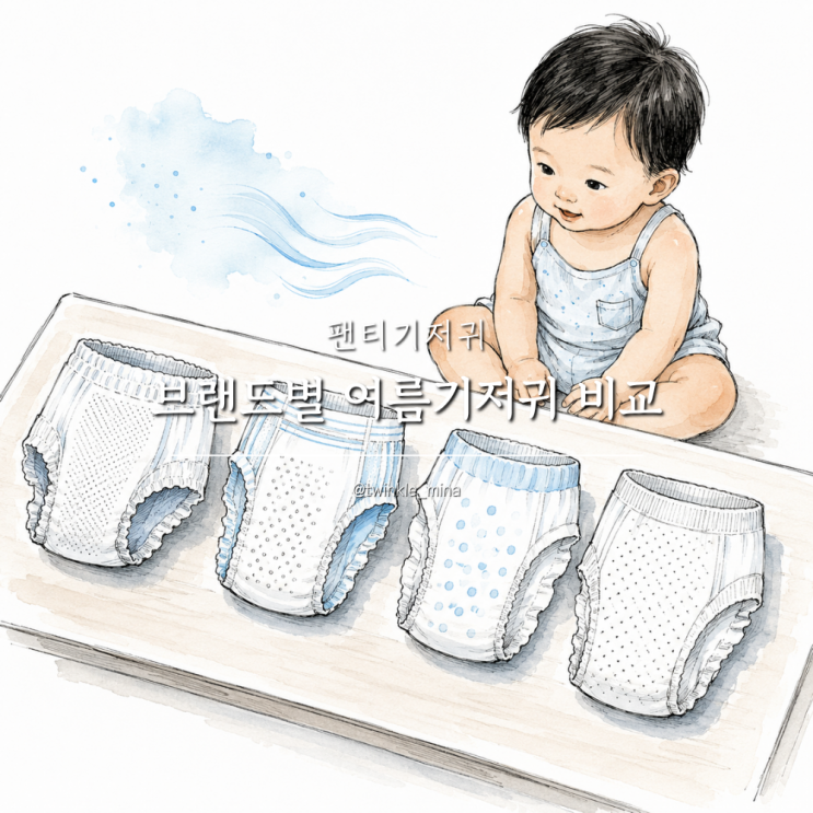  브랜드별 아기 여름기저귀 팬티기저귀 비교