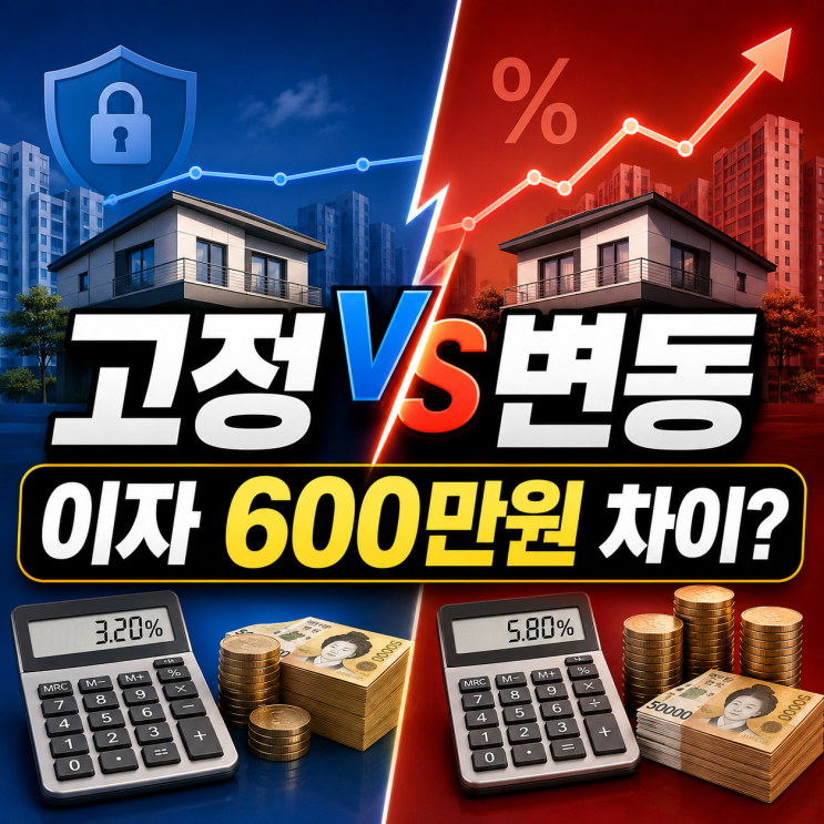  고정금리 변동금리 차이 이자 600만 원 갈리는 대출 선택법