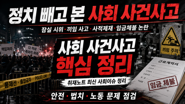 정리｜잠실 <b>개표소</b> 시위·아워홈 끼임 사고·사적제재 논란... 