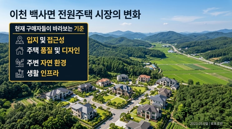  이천 백사면 전원주택 시장 변화｜지금 매수자들이 보는 기준