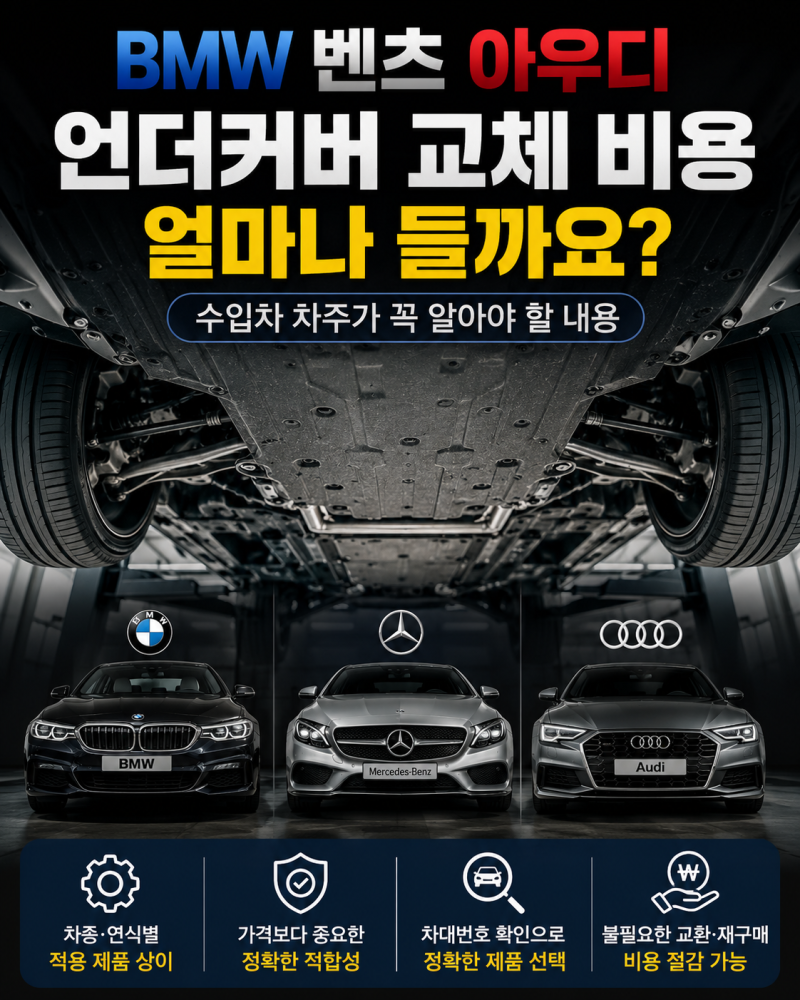 BMW 벤츠 아우디 언더커버 교체 비용 얼마나 들까요?