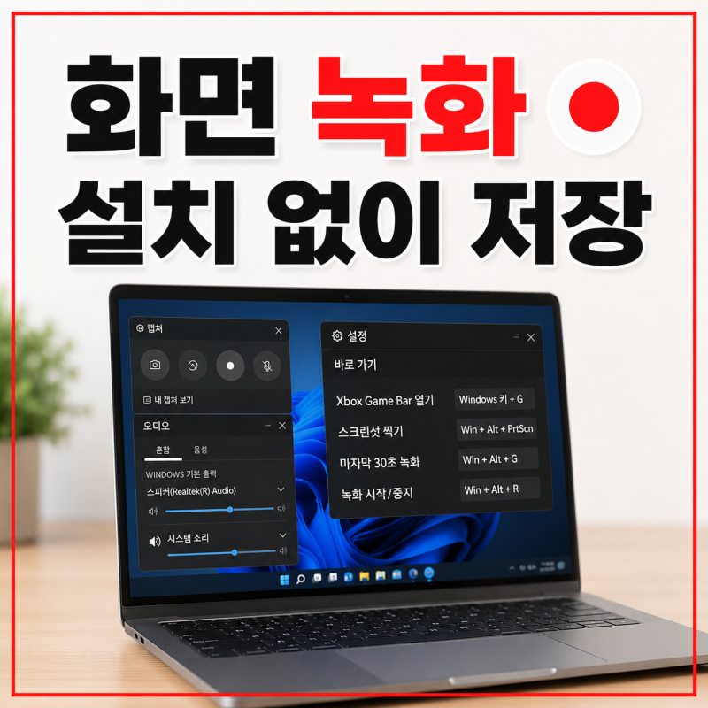 노트북 화면 녹화 방법, 프로그램 설치 없이 기본 기능으로 저장하는 법