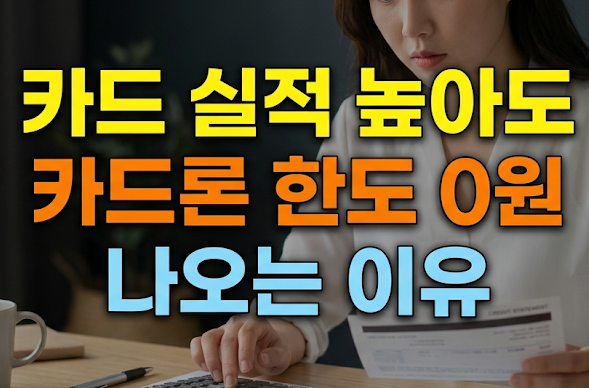 카드 매달 100만 원 이상 쓰는데 카드론 한도 0원? 카드사가 보는 진짜 기준