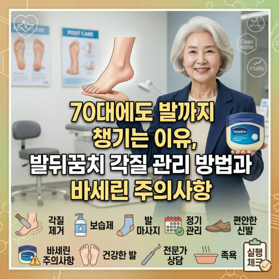 발뒤꿈치 각질 관리 방법, 70대에도 발까지 챙기는 이유와 바세린 활용 주의사항