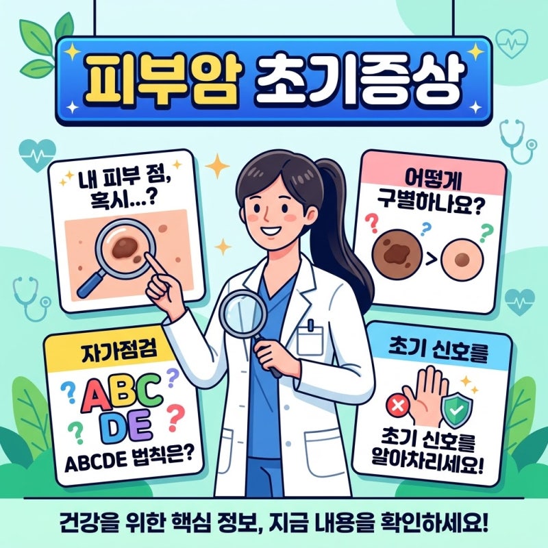 피부암 초기증상 알아보기 자가점검 ABCDE 법칙