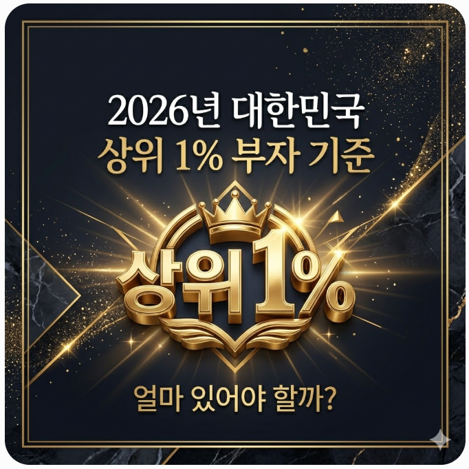 2026년 대한민국 상위 1% 부자 기준, 내 나이대에는 얼마 있어야 할까?