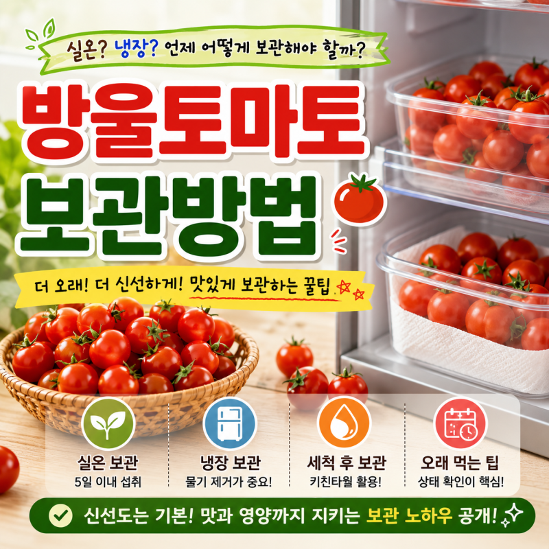 방울토마토보관방법 꼭지 제거부터 냉장 보관 유통기한 씻는법 종류