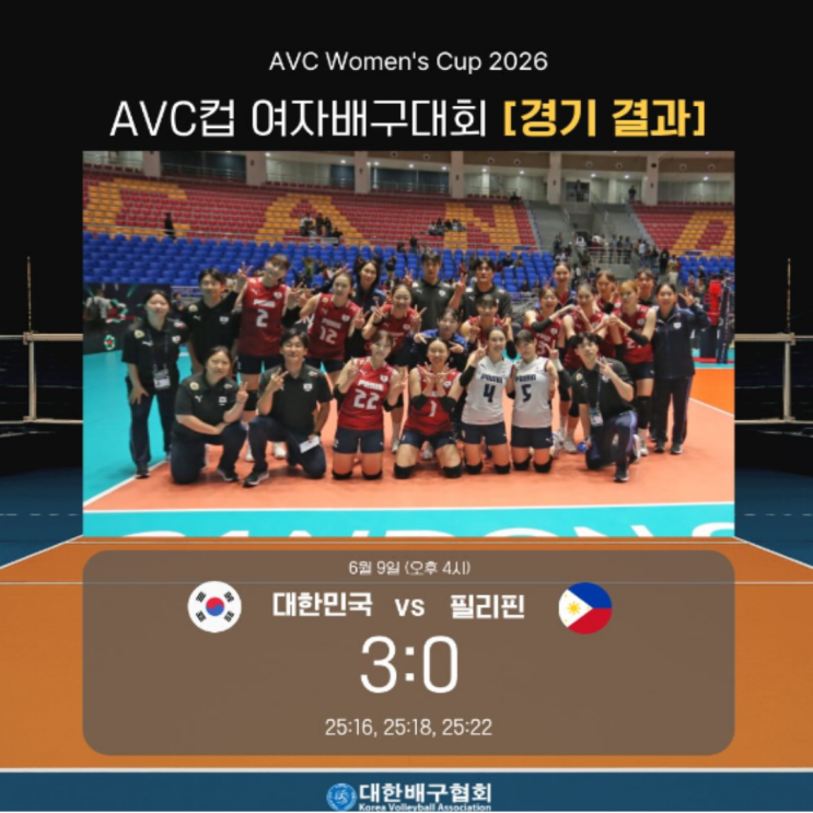 여자배구 AVC컵 예선 3연승!! 홈팀 필리핀에게도 3-0 셧아웃 승리!! 4차전 호주, 5차전 대만전 모두 셧아웃 승리해보자!!