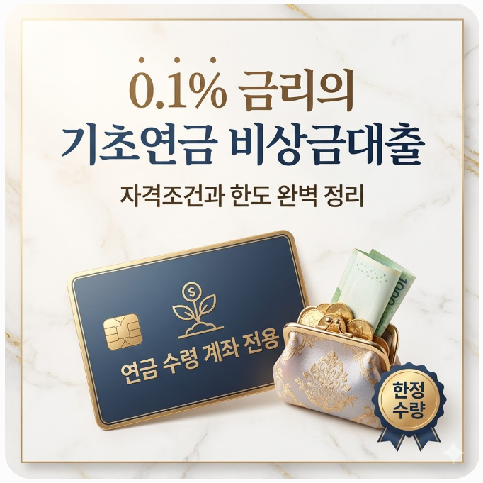  0.1%금리의 기초연금 비상금대출 자격조건과 한도