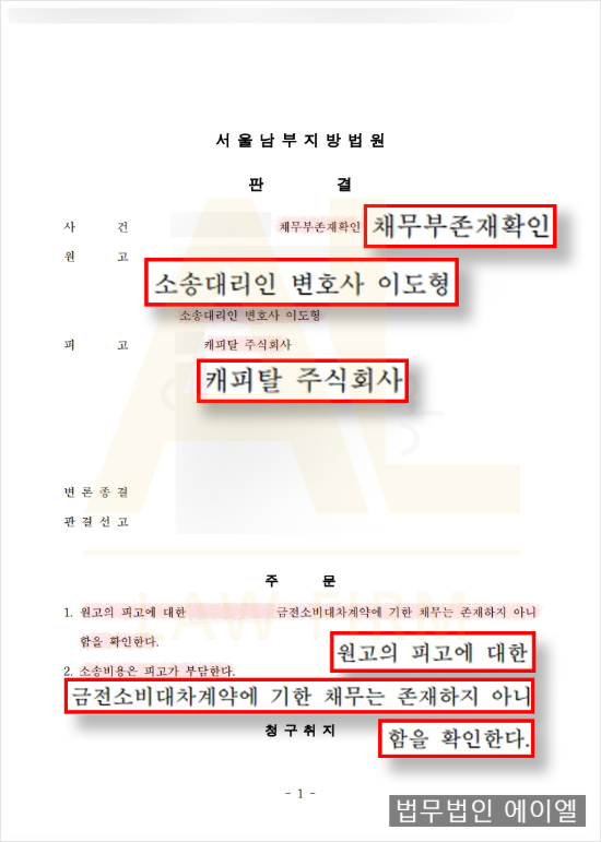  보이스피싱 대출사기 피해자, 채무부존재확인소송으로 1억원의 빚더미에서 벗어난 사례